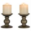 2 Pcs Bronze Iron Pillar Candle Holders, Most Ideal for 3" Pillar Candle, Gifts for Wedding, Party, Home, Spa, Reiki, Votive Candle (2 x S) view 1