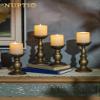 2 Pcs Bronze Iron Pillar Candle Holders, Most Ideal for 3" Pillar Candle, Gifts for Wedding, Party, Home, Spa, Reiki, Votive Candle (2 x S) view 3