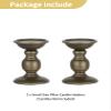 2 Pcs Bronze Iron Pillar Candle Holders, Most Ideal for 3" Pillar Candle, Gifts for Wedding, Party, Home, Spa, Reiki, Votive Candle (2 x S) view 4