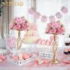 2 Pcs Versatile Metal Flower Arrangement & Candle Holder Stand Set for Wedding Party Dinner Centerpiece Event Restaurant Hotel Decoration (Gold, 2 x S) view 2
