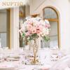 2 Pcs Versatile Metal Flower Arrangement & Candle Holder Stand Set for Wedding Party Dinner Centerpiece Event Restaurant Hotel Decoration (Gold, 2 x S) view 3