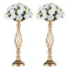 2 Pcs Versatile Metal Flower Arrangement & Candle Holder Stand Set for Wedding Party Dinner Centerpiece Event Restaurant Hotel Decoration (Gold, 2 x M) view 1