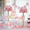 2 Pcs Versatile Metal Flower Arrangement & Candle Holder Stand Set for Wedding Party Dinner Centerpiece Event Restaurant Hotel Decoration (Gold, 2 x M) view 3