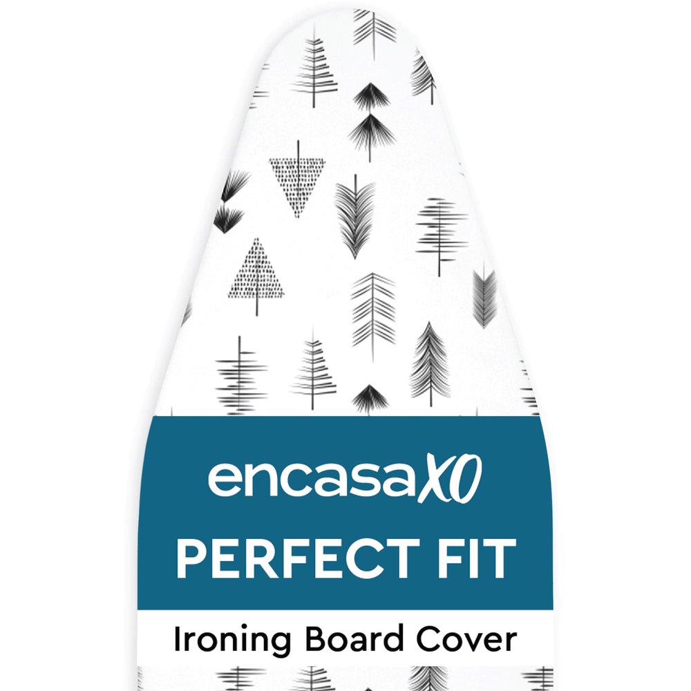 Encasa XO Ironing Board Cover and Pad 49"x18" Standard Size - Thick 3mm Felt Padded Iron Board Cover with Padding, Scorch & Stain Resistant Cotton, Heavy Duty Drawstring, Snug Fit - Black Arrow