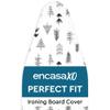 Encasa XO Ironing Board Cover and Pad 49"x18" Standard Size - Thick 3mm Felt Padded Iron Board Cover with Padding, Scorch & Stain Resistant Cotton, Heavy Duty Drawstring, Snug Fit - Black Arrow view 1