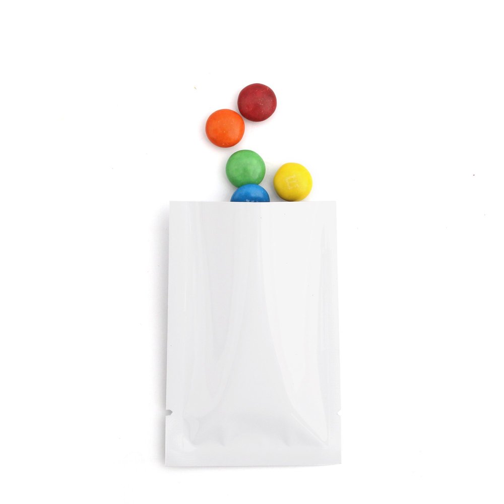Various Quantity & Size Glossy Double-Sided White Mylar Foil Open Fill Bags (200, 8x12cm (3.1x4.7"))