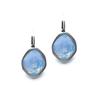 Air Blue Opal Drop Earrings made with Genuine Austrian Crystals, Pale baby Sky Blue, 12mm Cushion Cut, Bezel Drop Lever-Back, Assorted Finishes view 1