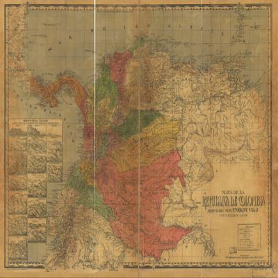 18" x 24" 1912 Map Of The Republic Of Colombia
