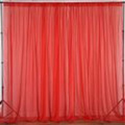 AK TRADING CO. 120" Wide (10Ft Wide) Sheer Voile Drape Panels for Backdrop, Wedding Events, Ceiling Drapes, Event Masking, & Decor - Select from 6ft to 50ft Length. (10 feet x 20 feet, Red)