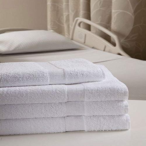 12 New 100% Cotton 22x44 White Hotel Motel Venice Bath Towels Healthcare 10/S