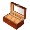 WXRobby Wood Watch Packaging Boxes.3 Slots for Storage Watch Organizer Box with Display Top Window view 1