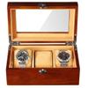 WXRobby Wood Watch Packaging Boxes.3 Slots for Storage Watch Organizer Box with Display Top Window view 2
