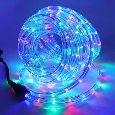 XUNATA 82ft 2-Wire Waterproof LED Rope Light Kit, 1/2" Rope Lights Outdoor, 110V-120V PVC 30 LED/M Tube Lights Strip for Background, Outdoor, Christmas, Home Decoration(Multi-Color)
