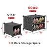 KOUSI Portable Shoe Rack Organizer 24 Pair Tower Shelf Storage Cabinet Stand Expandable for Heels, Boots, Slippers 6 Tier Black view 4