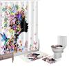 Amagical Flower Fairy Girl with Colorful Butterflies 16 Piece Bathroom Mat Set Shower Curtain Set Non Slip Flannel Bath Mat Contour Mat Toilet Cover Shower Curtain with 12 Hooks view 1