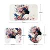 Amagical Flower Fairy Girl with Colorful Butterflies 16 Piece Bathroom Mat Set Shower Curtain Set Non Slip Flannel Bath Mat Contour Mat Toilet Cover Shower Curtain with 12 Hooks view 4