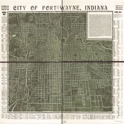 18" x 24" 1907 Map Of The City Of Fort Wayne Indiana