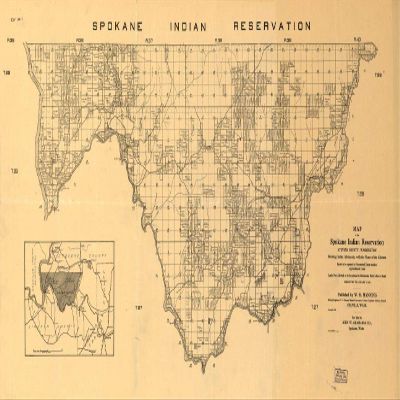 Historic Prints 12" x 24" 1910 Map of The Spokane Indian Reservation Stevens County Washington
