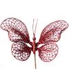 Factory Direct Craft Red Glitter Butterfly Stem | for Indoor Decor view 1
