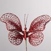Factory Direct Craft Red Glitter Butterfly Stem | for Indoor Decor view 2