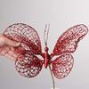 Factory Direct Craft Red Glitter Butterfly Stem | for Indoor Decor view 3