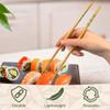 BambooMN Premium Reusable Japanese Bamboo Chopsticks, Flower Print with Gold Stripes, 9.5 inch - Green and Yellow - 36 Pairs view 4