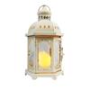 allgala Clear Glass White Iron Vintage Indoor/Outdoor Candle Lantern (Multi) view 1