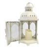 allgala Clear Glass White Iron Vintage Indoor/Outdoor Candle Lantern (Multi) view 3