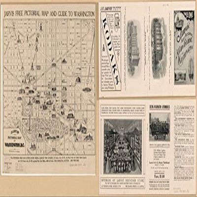 12" x 24" 1907 Jarvis' Pictorial Map Of Washington D.C