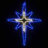 Wintergreen Lighting LED Star Lights Outdoor Christmas Star Christmas Outdoor Decorations LED Rope Light (28, Bethlehem Star with Cross Center, Blue/Cool White LED) view 1