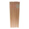 BambooMN Premium Reusable Japanese Bamboo Chopsticks, Flower Print with Gold Stripes, 9.5 inch - Red and Blue - 36 Pairs view 1