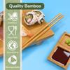 BambooMN Premium Reusable Japanese Bamboo Chopsticks, Flower Print with Gold Stripes, 9.5 inch - Red and Blue - 36 Pairs view 3
