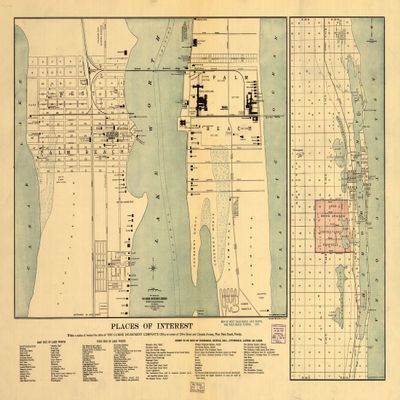 18" x 24" 1907 Map Of West Palm Beach Lake Worth & Palm Beach Florida