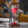 Large Hourglass Timer 30 Minute, Decorative Wooden Sandglass, Red view 1