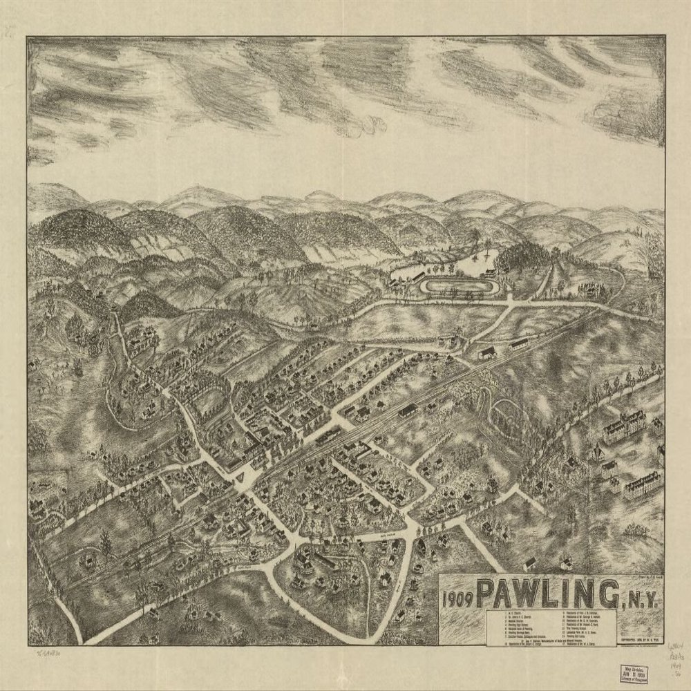 18" x 24" 1909 Map Pawling New York