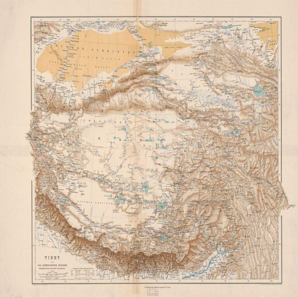 18" x 24" 1904 Map Plan The Fortified Camp At Gyantse