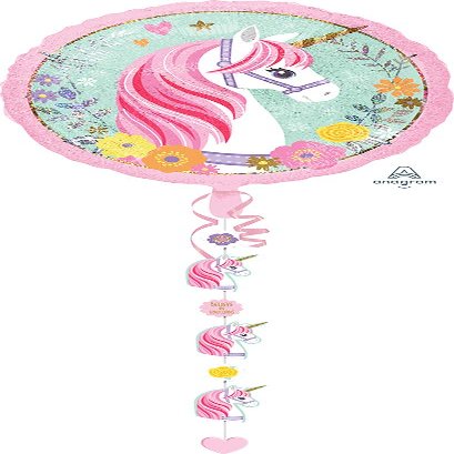 Anagram International Magical Unicorn Drop-A-Line Party Balloon, 90", Multicolor