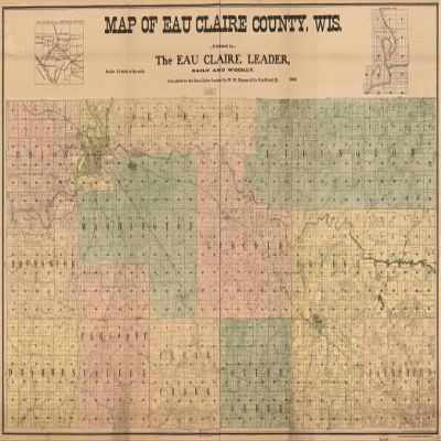 16" x 24" 1902 Map Eau Claire County Wisconsin