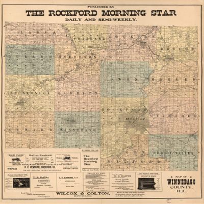 18" x 24" 1902 Map Map Winnebago County Ill
