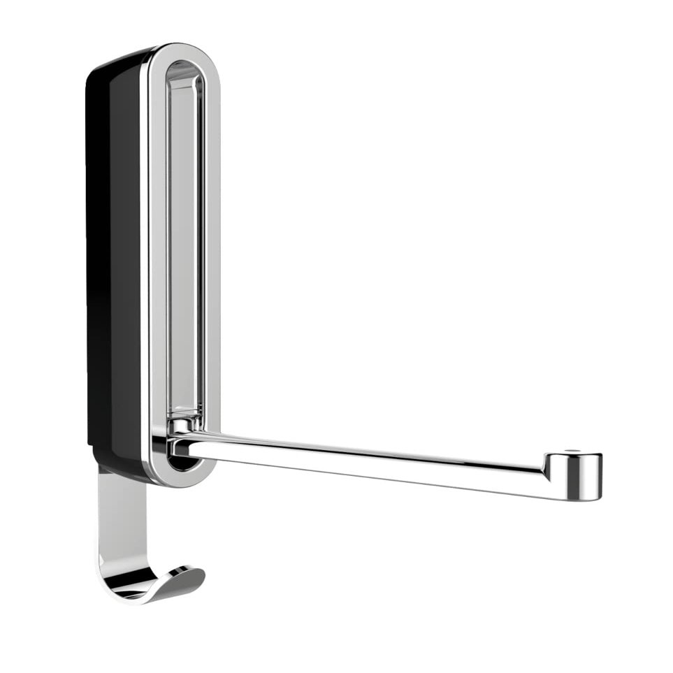 Wenko Sigma Premium Folding Hook Midnight Black Wall Hook, Coat Hook, Plastic (ABS), 2.5 x 18.5 x 2.5 cm, Black