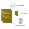 FERENLI 100 Pcs Mylar Bag Zipper Lock Food Storage Metallic Foil Airtight Bag with Front Window Plastic Candy Packaging Pouch for Zip Flat Heat Seal Lock Resealable Matte Gold (8.5x13cm (3.3x5.1 inch) view 3