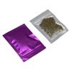 FERENLI 100Pcs Mylar Zipper Lock Bag Food Storage Matte Foil Airtight Bags with Front Window Plastic Candy Packaging Pouch for Zip Heat Seal Lock Resealable (8.5x13cm (3.3x5.1 inch), Purple) view 1