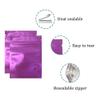 FERENLI 100Pcs Mylar Zipper Lock Bag Food Storage Matte Foil Airtight Bags with Front Window Plastic Candy Packaging Pouch for Zip Heat Seal Lock Resealable (8.5x13cm (3.3x5.1 inch), Purple) view 3