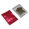 FERENLI 100 Pcs Mylar Zipper Lock Food Storage Bag Matte Aluminum Foil Airtight Bag with Front Window Plastic Packaging Pouch for Zip Flat Heat Seal Lock Resealable (8.5x13cm (3.3x5.1 inch), Red) view 1