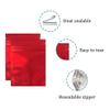 FERENLI 100 Pcs Mylar Zipper Lock Food Storage Bag Matte Aluminum Foil Airtight Bag with Front Window Plastic Packaging Pouch for Zip Flat Heat Seal Lock Resealable (8.5x13cm (3.3x5.1 inch), Red) view 3