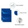 FERENLI 100 Pcs Mylar Zipper Lock Food Storage Bag Matte Aluminum Foil Airtight Bag with Front Window Plastic Packaging Pouch for Zip Flat Heat Seal Lock Resealable (8.5x13cm (3.3x5.1 inch), Blue) view 3