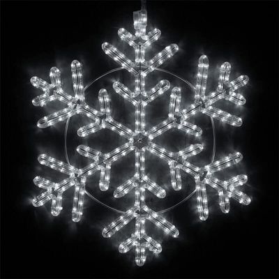 Wintergreen Lighting 24" LED Snowflake Hanging Christmas Light Decoration for Indoor Outdoor Use, 42 Point Rope Light (Cool White)