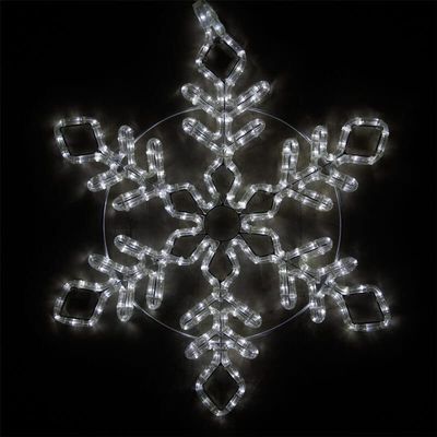 Wintergreen Lighting 24" LED Snowflake Light Christmas Decorations Outdoor, Diamond Branch Rope Light (Cool White LED)
