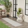 Nourison Home Courtyard Ivory Silver 2'2" x 8' Area Rug - Easy Clean, Non Shedding, Bed Room, Living Room, Dining Room, Kitchen (8' Runner) view 3