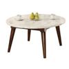Benjara Benzara Wooden Coffee Table with Marble Top, Brown view 1